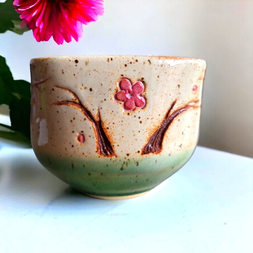 Vintage Japanese Handmade Pottery Cup, Unmarked